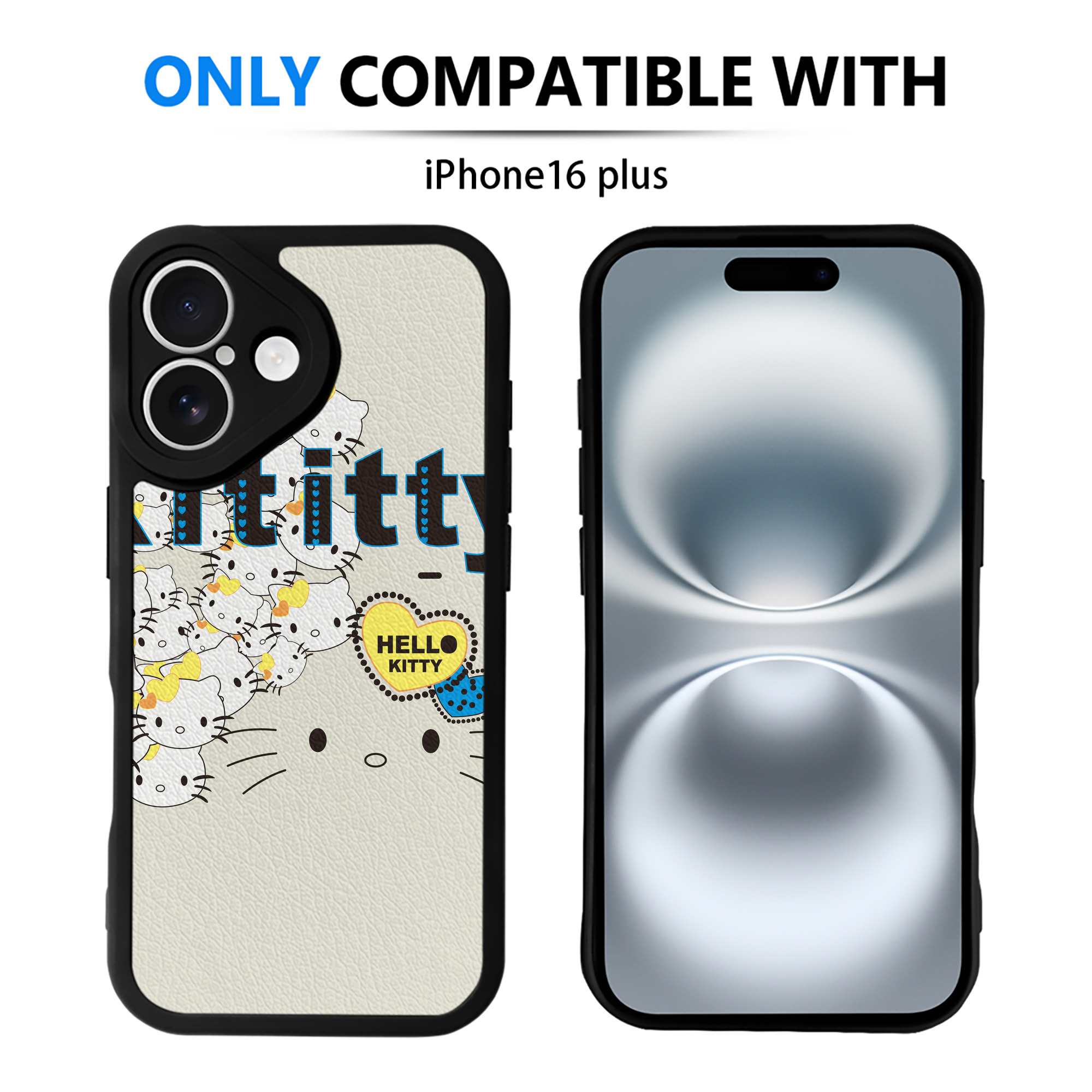 （画像用） Hello Kitty ハローキティ 【iPhone 16シリーズ対応】シリコンスマホケース（レザー調） 材質：シリコン
